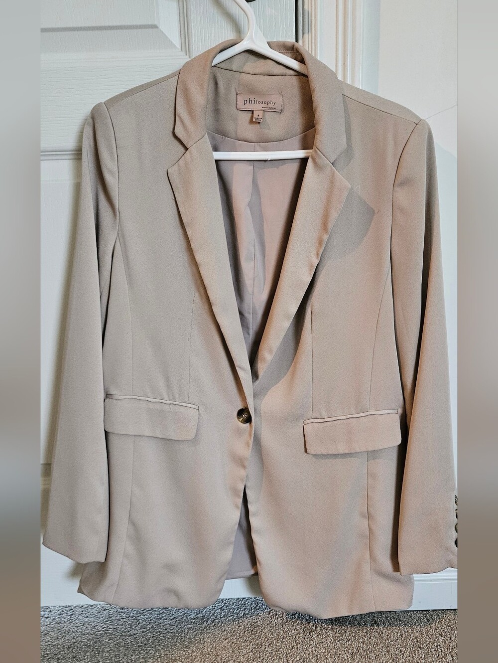 Philosophy Beige Single-Button Blazer - Picture 2 of 4